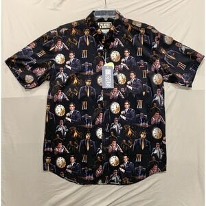 RSVLTS THE OFFICE THREAT LEVEL MIDNIGHT‎ SHIRT MICHAEL JIM DWIGHT KUNU MENS L